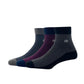 Peter England MenS Cotton Quarter Length Socks (Pack Of 3) Dark Grey, Navy, Black