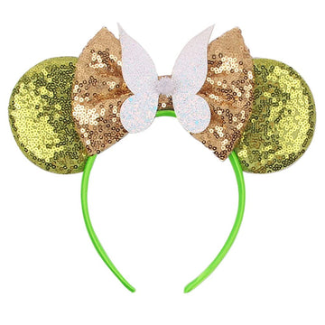 Foeran Mouse Ears Headbands Shiny Bows Mouse Ears Glitter Party Princess Decoration Cosplay Costume For Girls Women (Butterfly/G