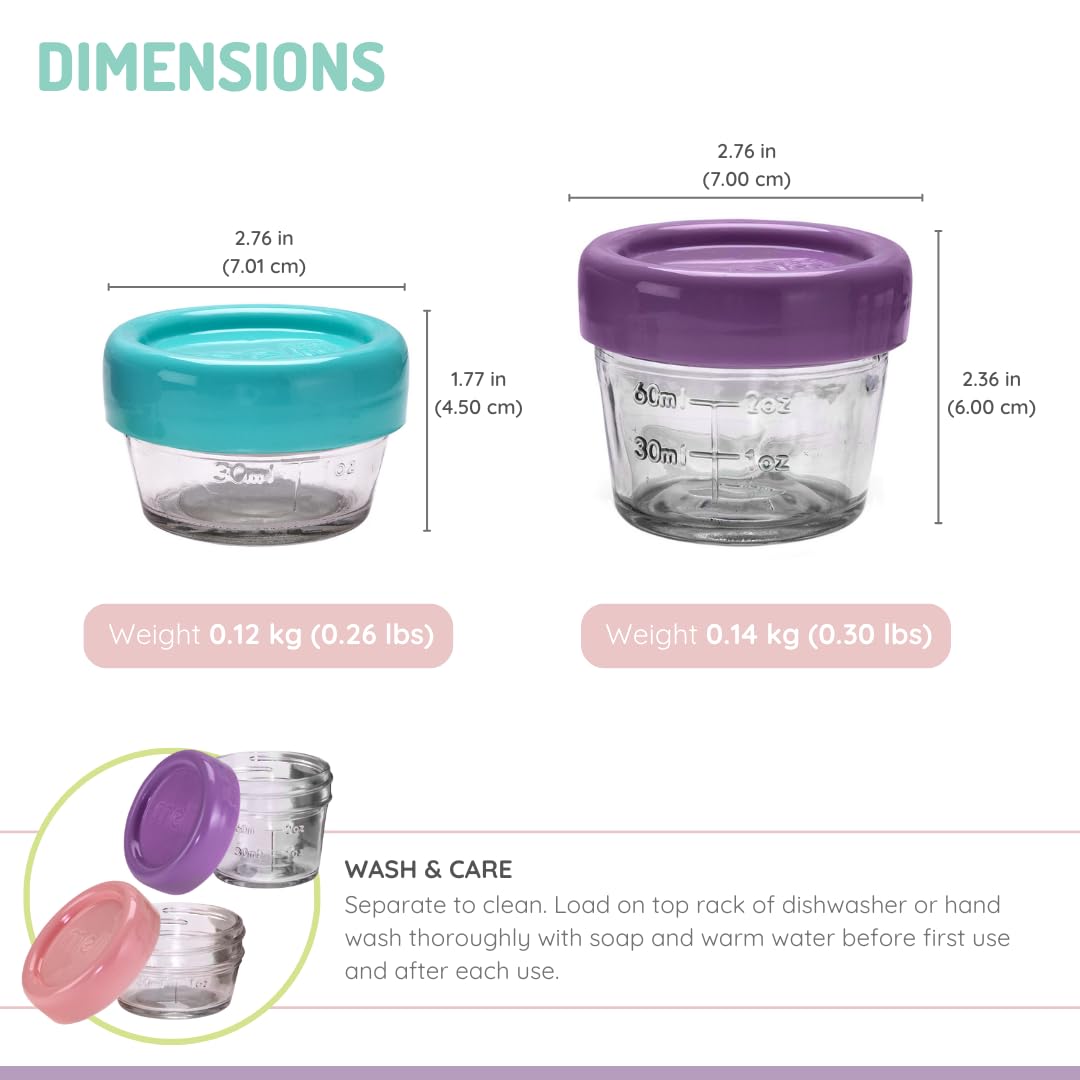 Melii Glass Food Storage Jars - 12-Pack (2Oz) With Airtight, Leakproof Lids, Bpa-Free & Eco-Friendly, Microwave, Freezer, Dishwa