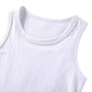 Dcuterq Toddler Baby Boys Girls Solid Tank Tops T-Shirts Undershirts Cotton Summer Sleeveless Vest White 12-18 Months
