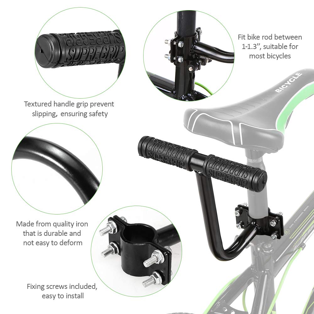 Lixada Bicycle Rear Seat Handle Grip Kids Safety Handle Grip Bikes Child Back Seat Armrest Bicycle Accessory