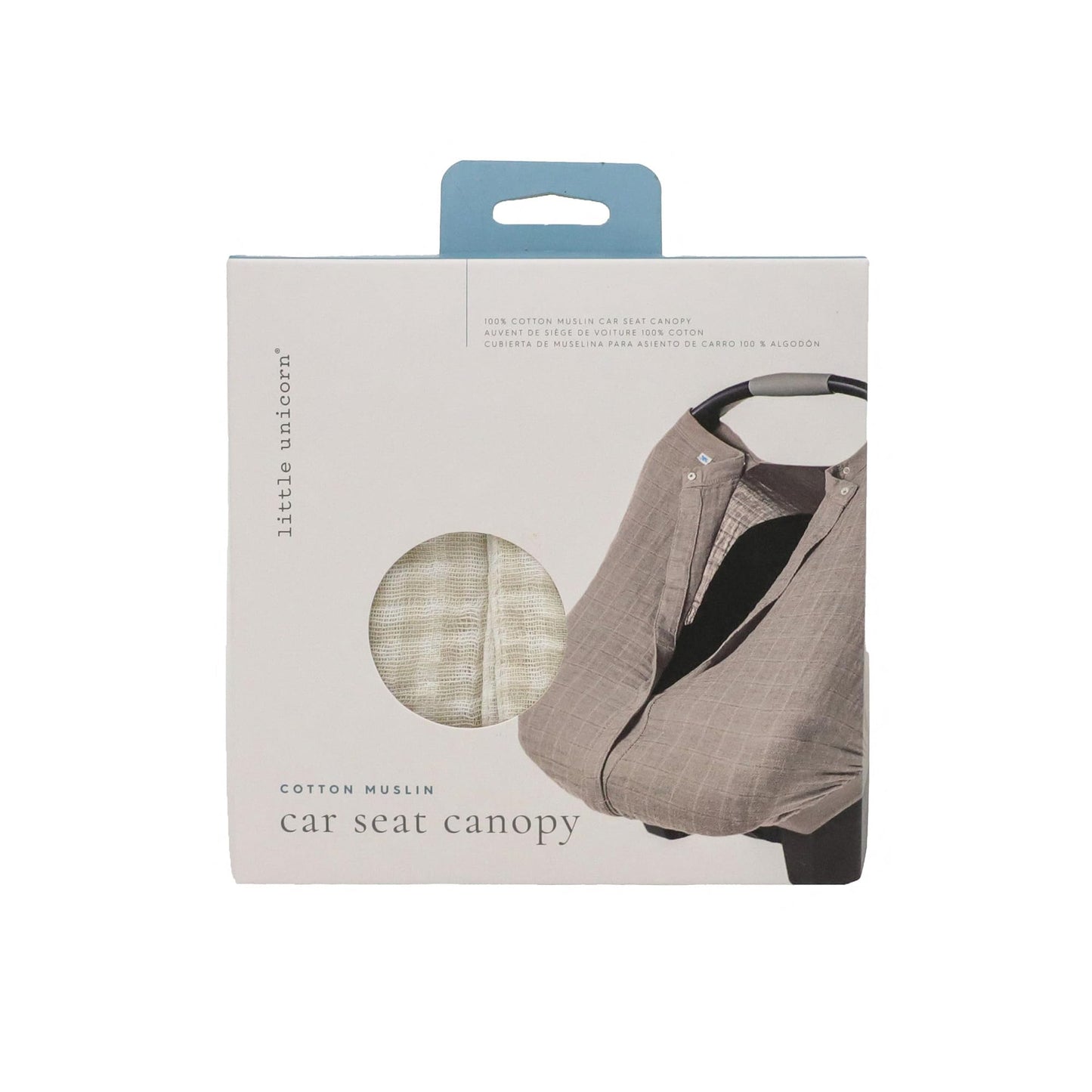 Little Unicorn Breathable Car Seat Canopy | Magnetic Closure Cover & Universal Fit | Protection & Privacy For Baby (Tan Gingham)