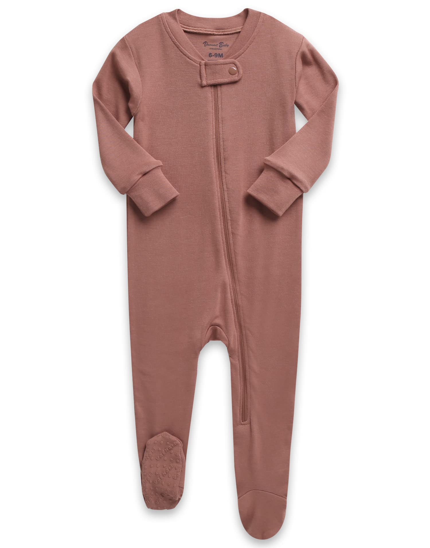 Vaenait Baby Toddler Boys Girls Solid Footie Pajama Cozy Modal Cocoa 12M