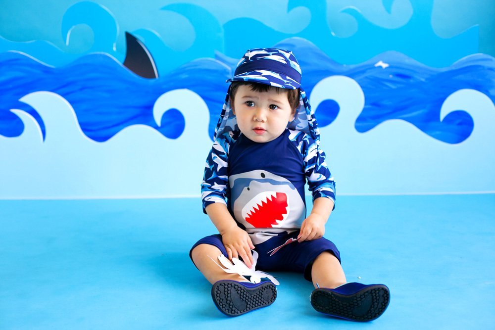 Vaenait Baby 0-24M Baby Boys Rashguard Swimwear Swimhat Cooling Jaws S