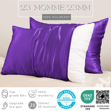 Promeed 23 Momme Silk Toddler Pillowcase 13X18, Both Sides Highest Grade 6A+ Mulberry Silk Pillow Case Travel Size With Laundry