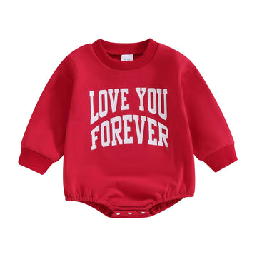 Fiomva Baby Girl Valentines Day Outfit Newborn Bubble Romper Fall Infant Sweatshirt Top Toddler Cute Onesie Clothes (O Valentine