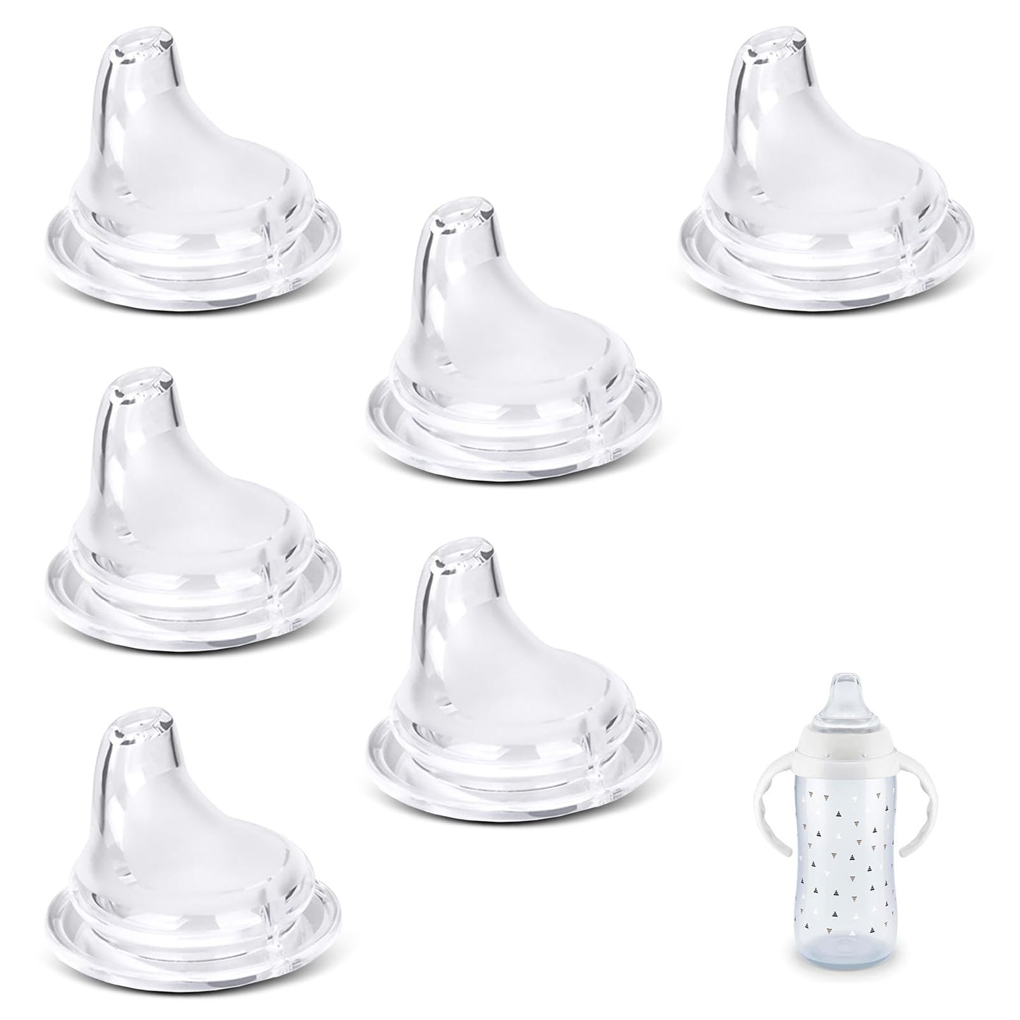 4/6 Packs Replacement Silicone Spout Compatible With Nuk Learner Cup & Active Cup, Soft Transition Spout For Sippy Cups, Leak-Pr