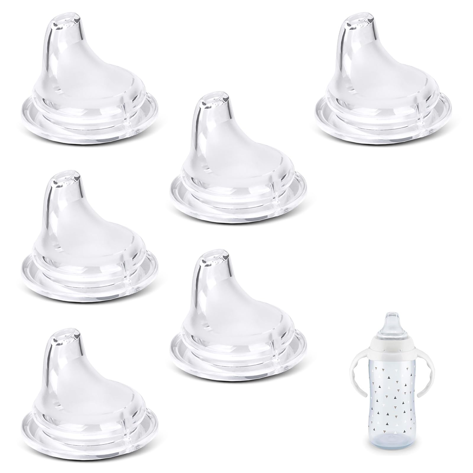 4/6 Packs Replacement Silicone Spout Compatible With Nuk Learner Cup & Active Cup, Soft Transition Spout For Sippy Cups, Leak-Pr