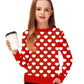 Toddler Girls Valentines Sweaters Kids Love Long Sleeve Sweatshirt White Hearts Outfit Tops Red 3-4 Years