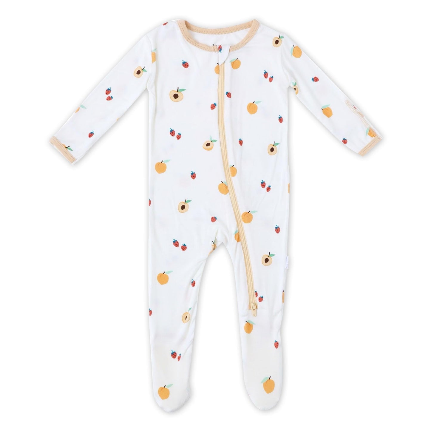 Peaches Footie For Baby - 95% Viscose Made From Bamboo, 5% Spandex - Imported (9-12 Months)