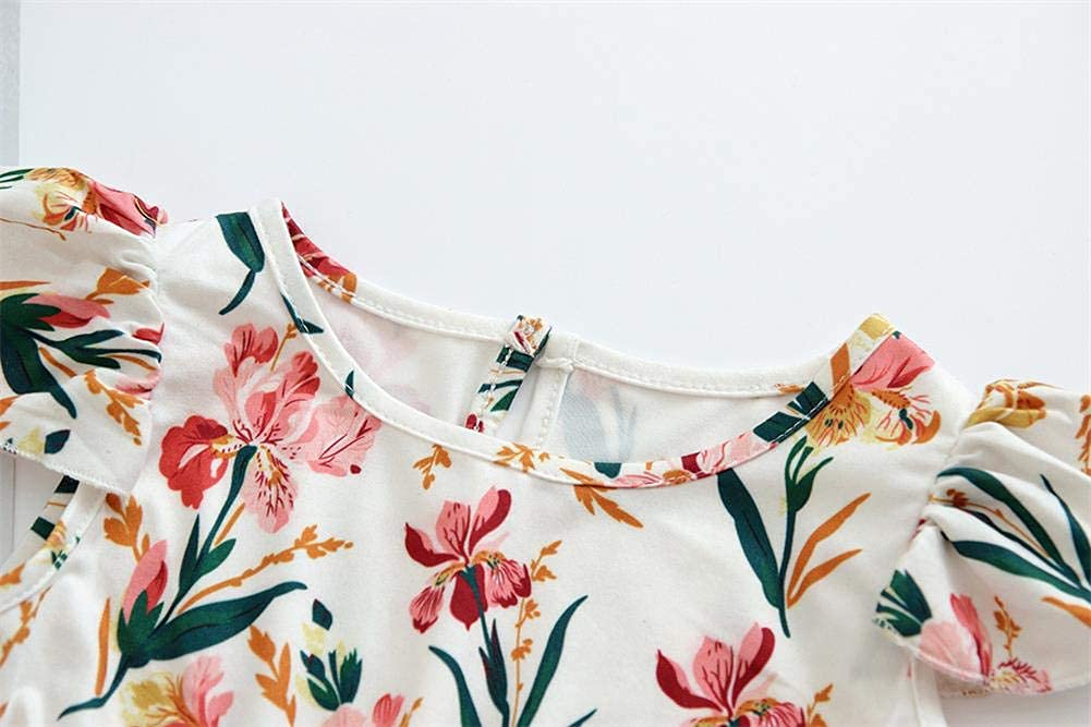 Toddler Baby Girls Tutu Dress Ruffle Sleeveless Floral Princess Dress Summer Clothes Outfits (Pink-Daffodil, 1-2T)