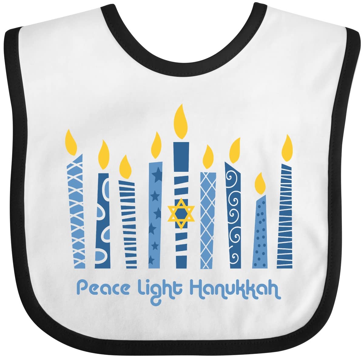 Inktastic Peace Light Hanukkah Baby Bib White And Black 27Db5