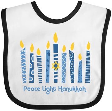 Inktastic Peace Light Hanukkah Baby Bib White And Black 27Db5