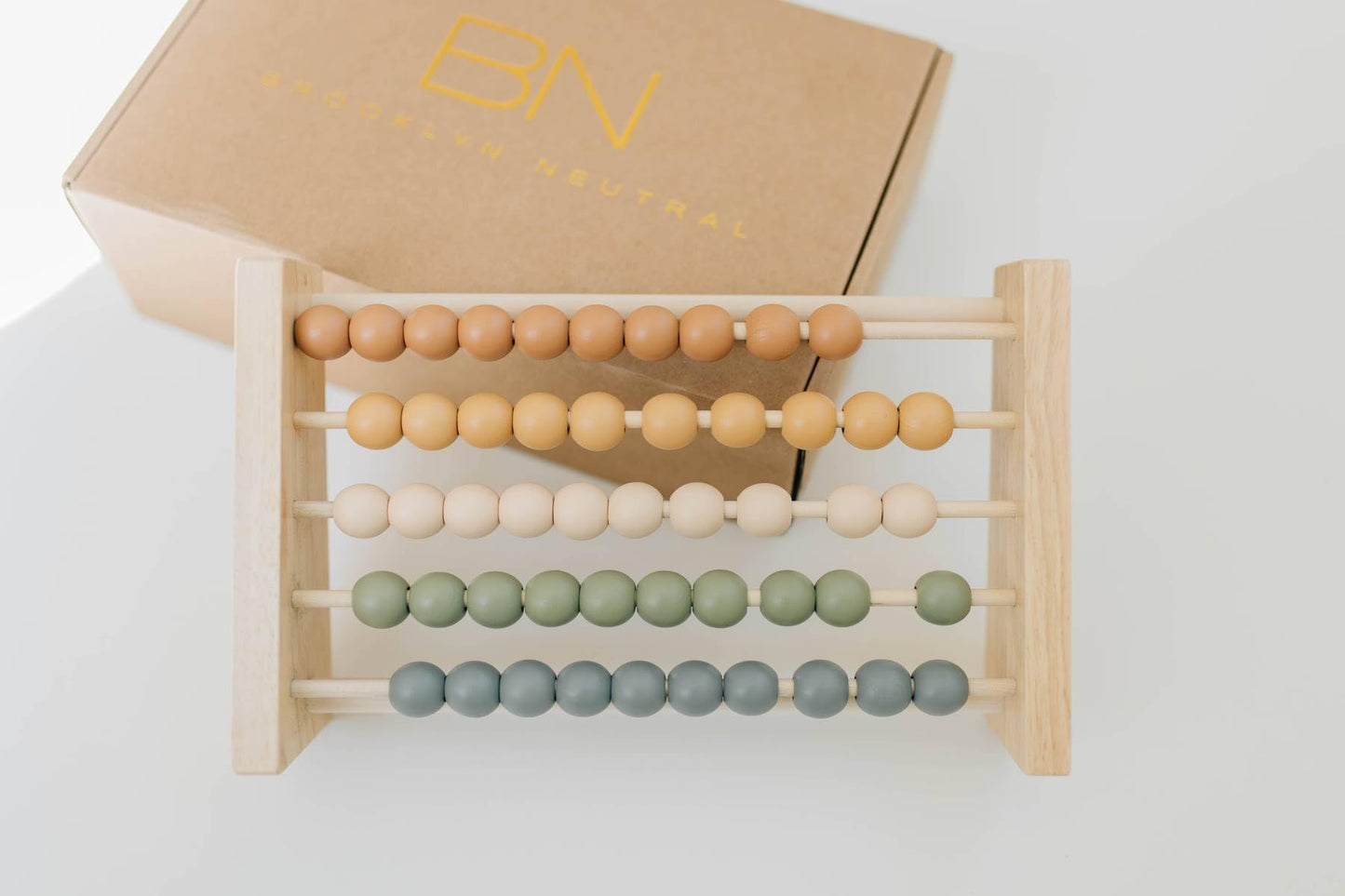 Brooklyn Neutral Boho Abacus - STEM Toy- Boho Nursery Decor and Playroom Decor- Math Toddler Toy with Beads- Montessori Toys - A