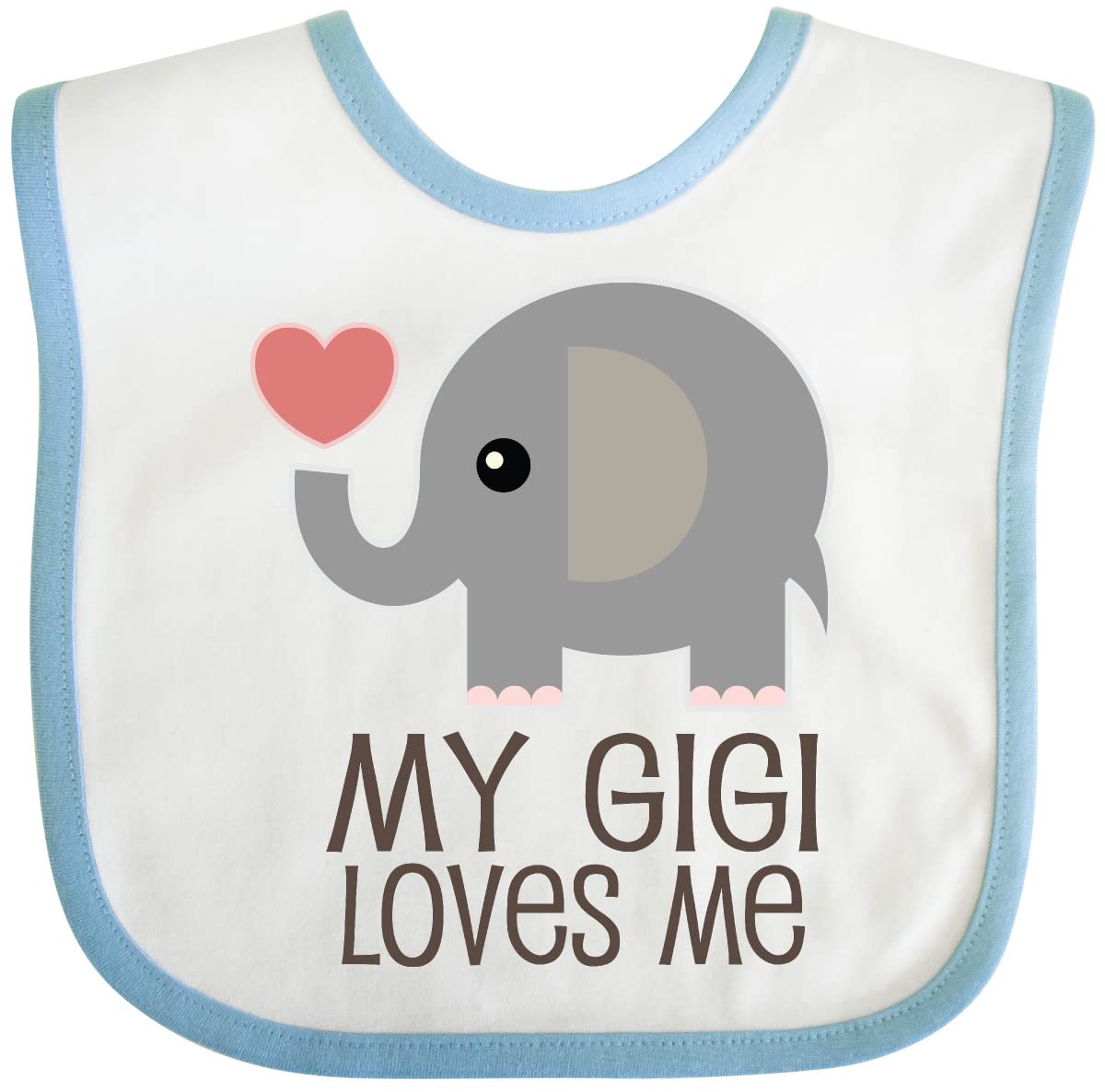 Inktastic My Gigi Loves Me Grandchild Baby Bib White And Blue 2Ce4A