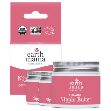 Earth Mama Organic Nipple Butter Lanolin-Free Breastfeeding Cream, 2 Fl Oz (3 Pack)