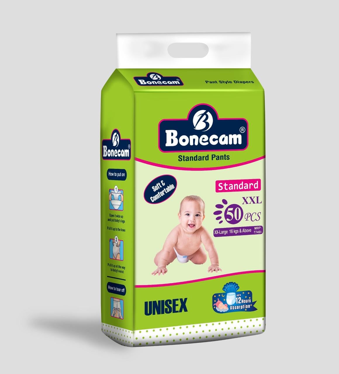 Alizee Bonecam Baby Pant Style Diapers, Xxl