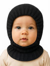 Gajraj Winter Warm Ear Protection Knitted Woolen Unisex Baby Hat (6 Months6 Years) Black