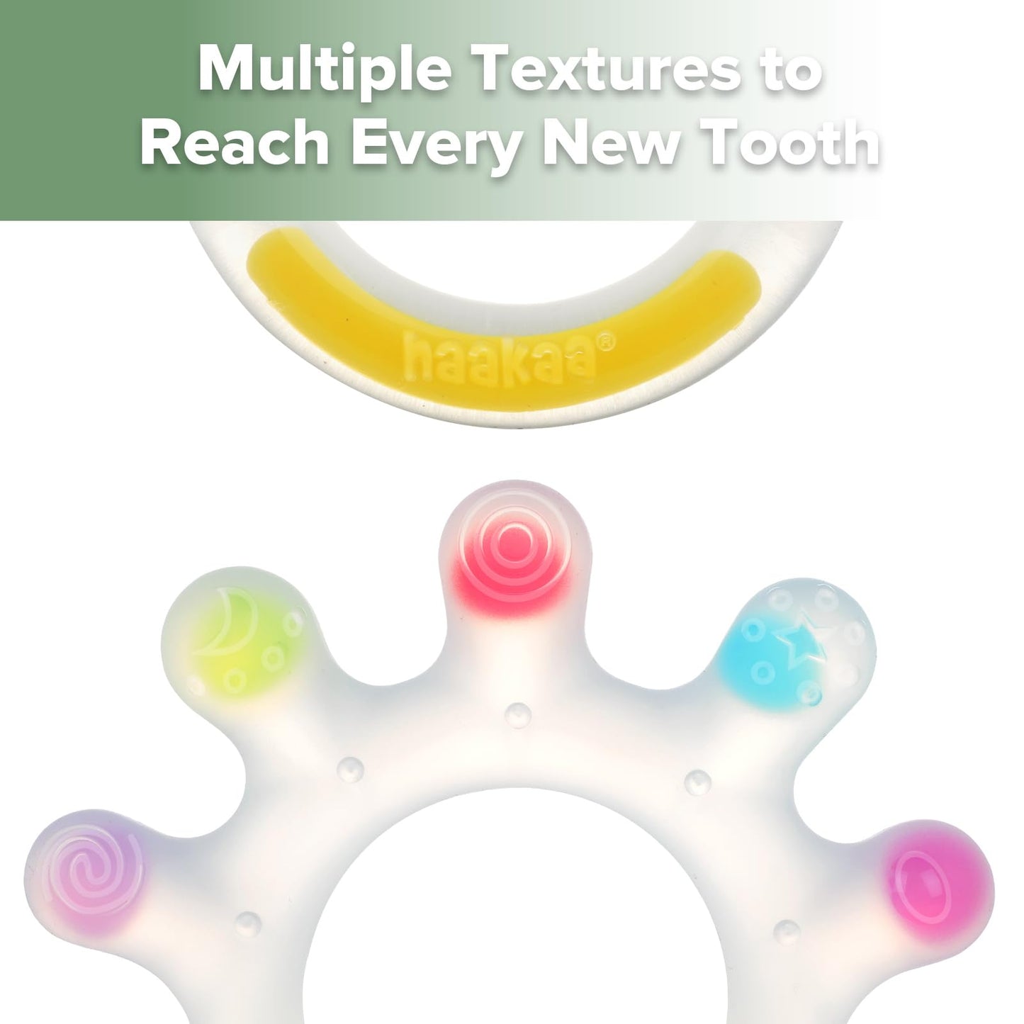 Haakaa Dinky Digits Palm Teether, Baby Teething Toys, Food Grade Silicone Teethers for Babies 0-6 Months/6-12 Months, BPA Free T