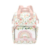 Noverbibi Custom Diaper Bag with Name Personalized Floral Rainbow Nylon Travel Backpack for Holiday Travel Customized Nappy Chan