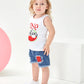 Mikrdoo Toddler Girl Clothes White Sleeveless Tank Top + Denim Shorts Set 2Pcs Little Kid Girl Clothes (2-3 Years, White)