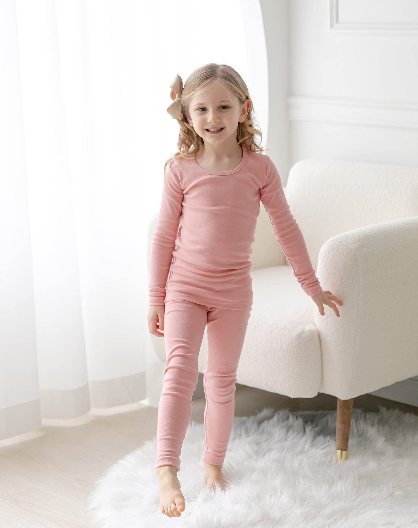 Avauma Baby Boys Girls Pajama Set Kids Toddler Snug Fit Basic Cotton Sleepwear Pjs For Daily (Pink-2 Small)