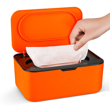 Flenpptly Baby Wipes Dispenser, Wipes Case Baby Wipe Holder Keeps Wipes Fresh, Non-Slip, Easy Open & Close (Black)
