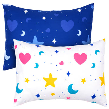 Uomny Toddler Pillowcases For Girls 13X18 12X16 14X19 Star Baby Pillow Case 2 Pack Small Pillow Covers For Travel Pillow Blue Wh
