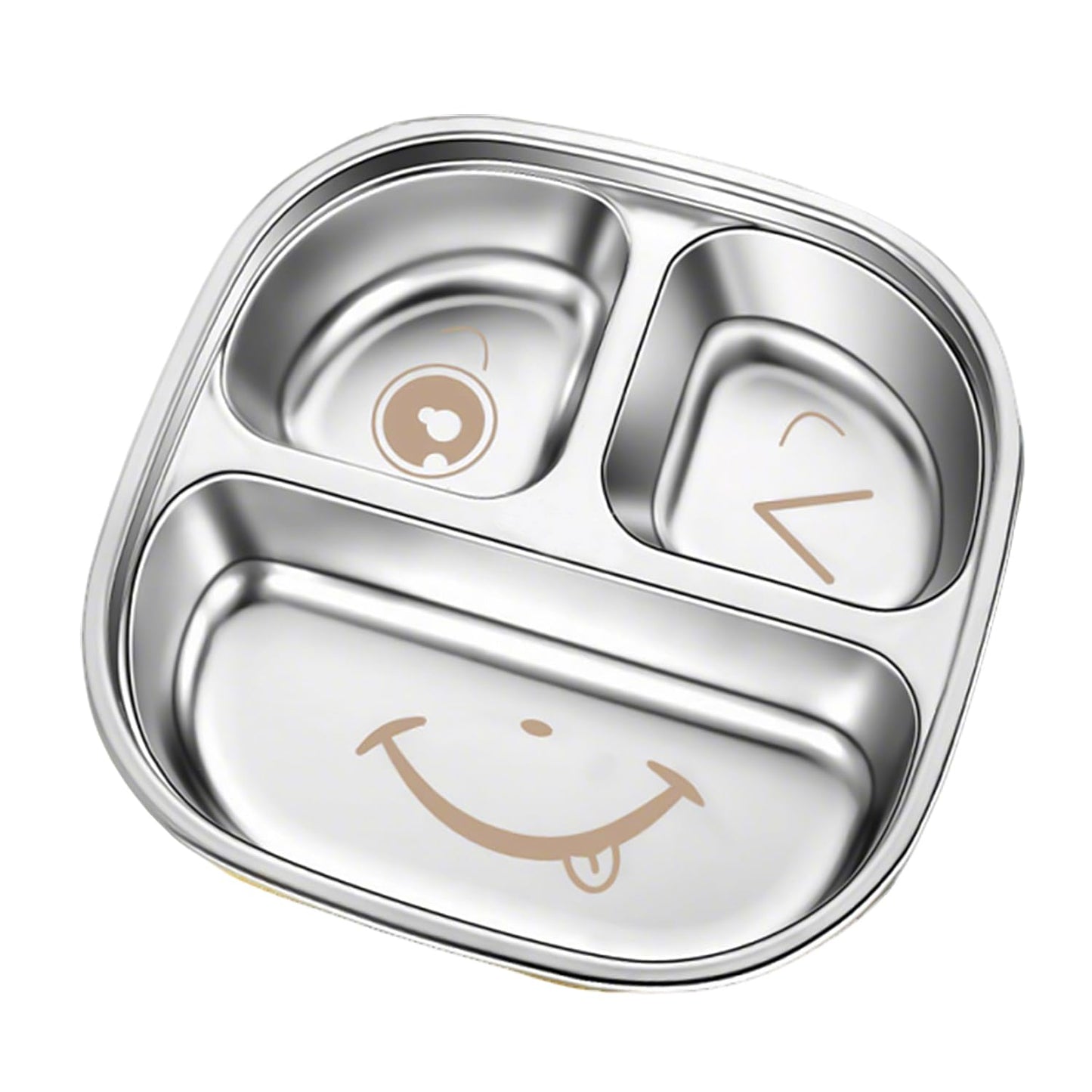 Taoceexi Stainless Steel Kids Plate With Lid | 1-Pack Durable Toddler Dish | Bpa-Free, Non-Toxic & Dishwasher-Safe | Splash-Proo