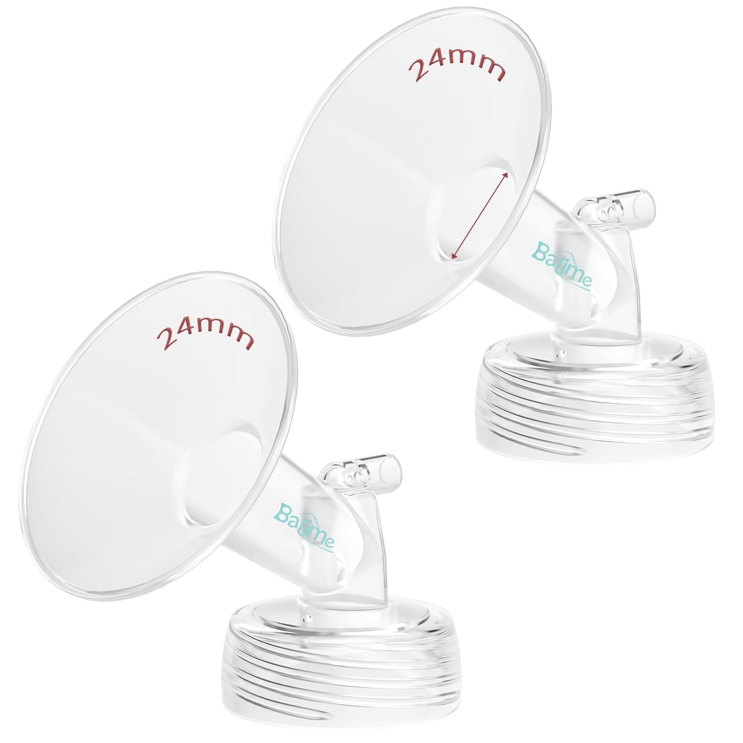 BALIME 24MM Wide-Mouth Flange Spectra Replacement Pump Parts for S1 S2 - Exact Fit Medical Grade Flanges Breast Pump Parts - BPA