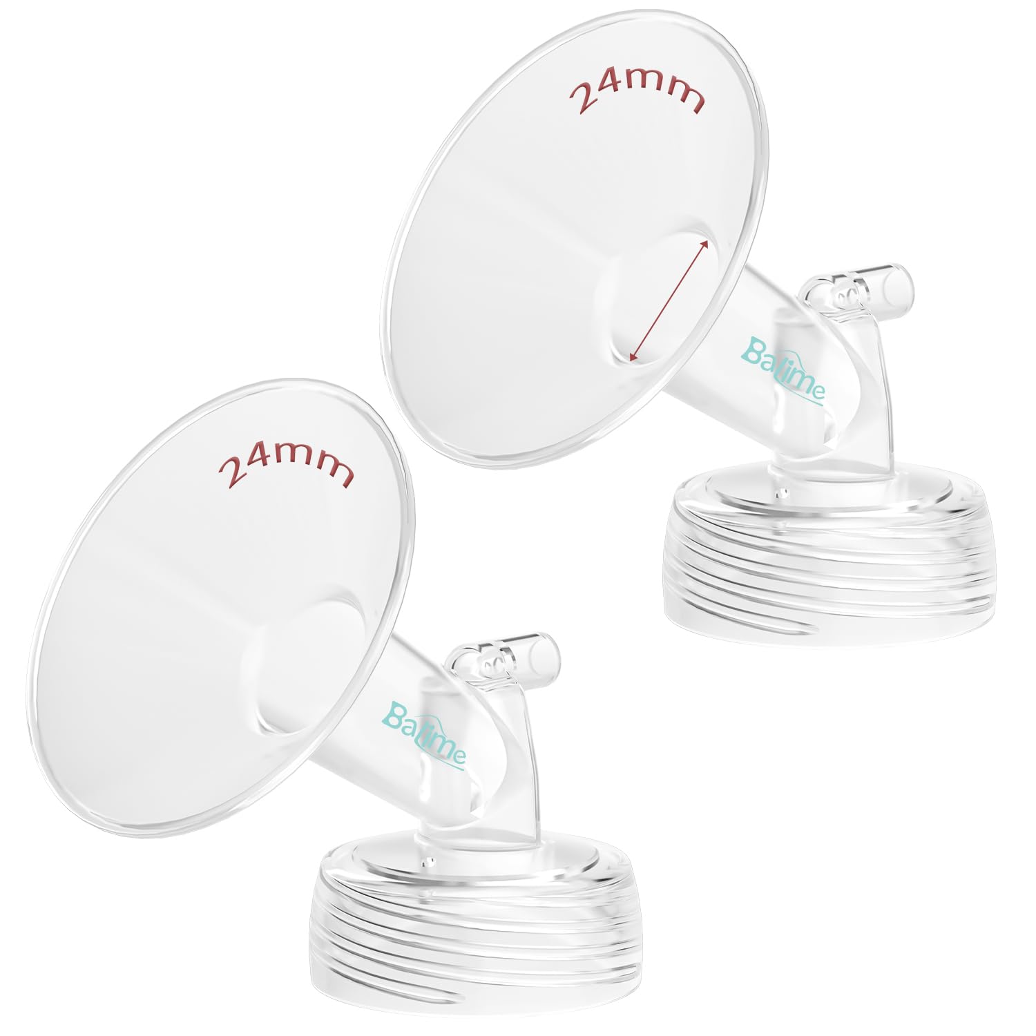 BALIME 24MM Wide-Mouth Flange Spectra Replacement Pump Parts for S1 S2 - Exact Fit Medical Grade Flanges Breast Pump Parts - BPA