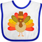 Inktastic Thanksgiving Pilgrim Turkey Holiday Baby Bib White And Royal Dd49