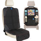 Funbliss Car Seat Protector + Kick Mats Car Backseat Organizer Black,Suitable For All Cars,Xl Largest Car Seat Cover For Child B