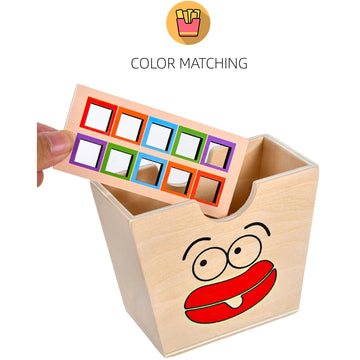 MIKNEKE Wooden French Fries Sorting & Stacking Toys for Toddlers, Montessori Toys for 3 Year Old, Preschool Educational Toys to