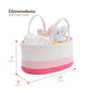 Luxury Little Diaper Caddy Organizer, Large Cotton Rope Nursery Basket, Changing Table Organizer For Baby Diaper Storage, Portab