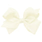 Wee Ones Girls' Classic Grosgrain Hair Bow On A Weestay No-Slip Hair Clip, For All Ages, Small, Antique White