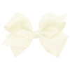 Wee Ones Girls' Classic Grosgrain Hair Bow On A Weestay No-Slip Hair Clip, For All Ages, Small, Antique White