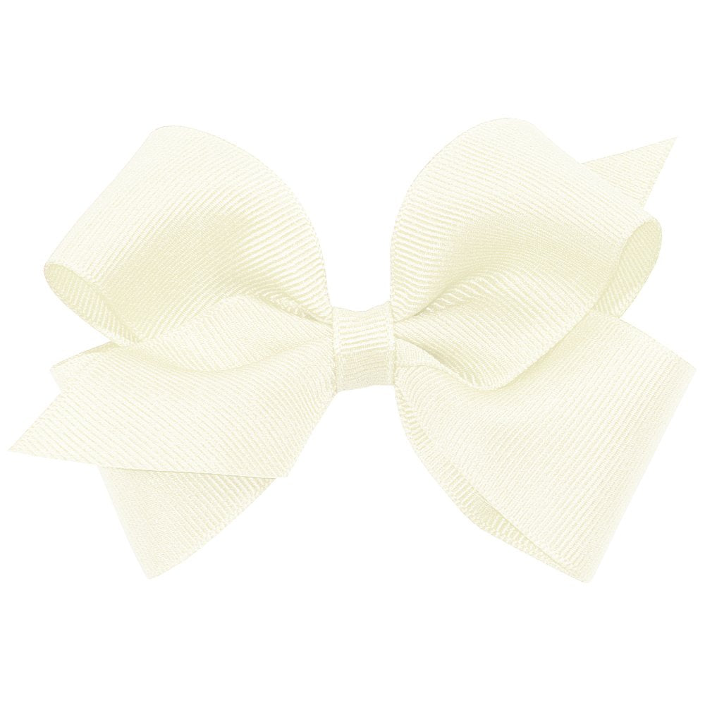 Wee Ones Girls' Classic Grosgrain Hair Bow On A Weestay No-Slip Hair Clip, For All Ages, Small, Antique White
