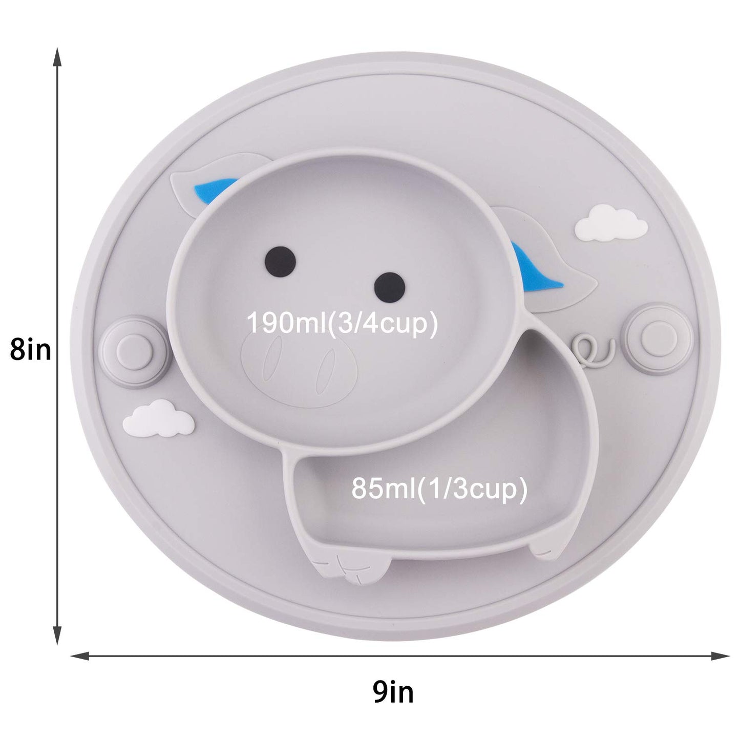 Baby Silicone Plate, Toddler Suction Plates Mini Plate Placemat For Kids And Infants Self Feeding, Bpa Free, Microwave & Dishwas