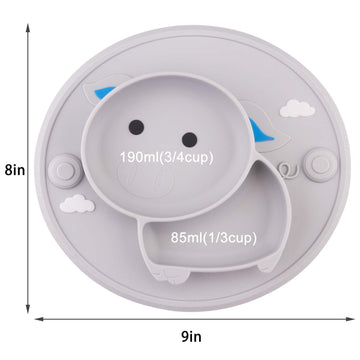 Baby Silicone Plate, Toddler Suction Plates Mini Plate Placemat For Kids And Infants Self Feeding, Bpa Free, Microwave & Dishwas