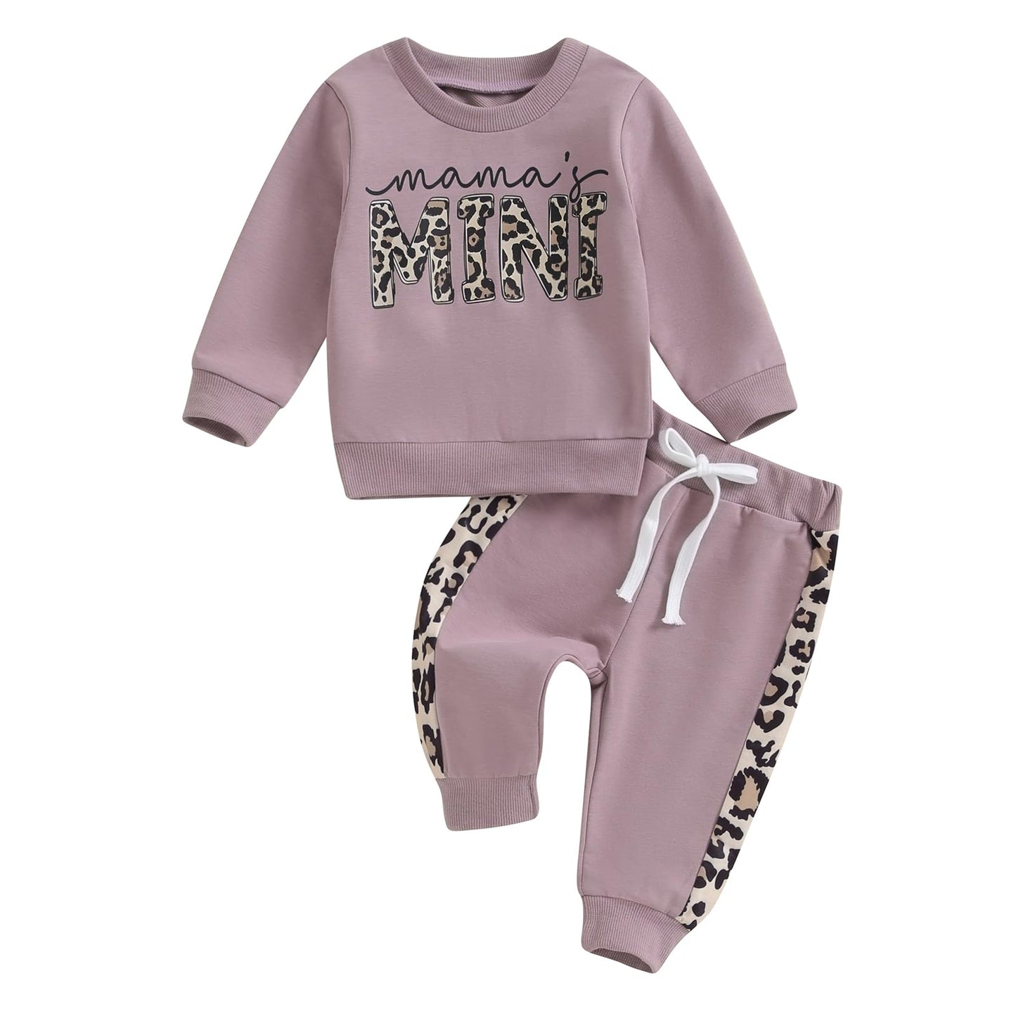 Kupretty Baby Girl Fall Winter Clothes Toddler Outfit Letters Graphic Crewneck Sweatshirts Joggers Pants Set (Purple, 12-18 Mont