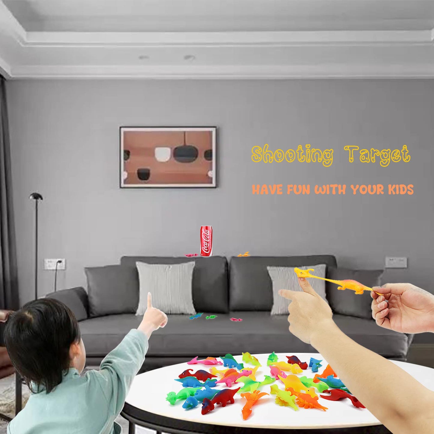 30 Pcs Slingshot Dinosaur Finger Toys, catapult toys as fun as slingshot chicken, cute shapes, more colors, Great for Flying Gam