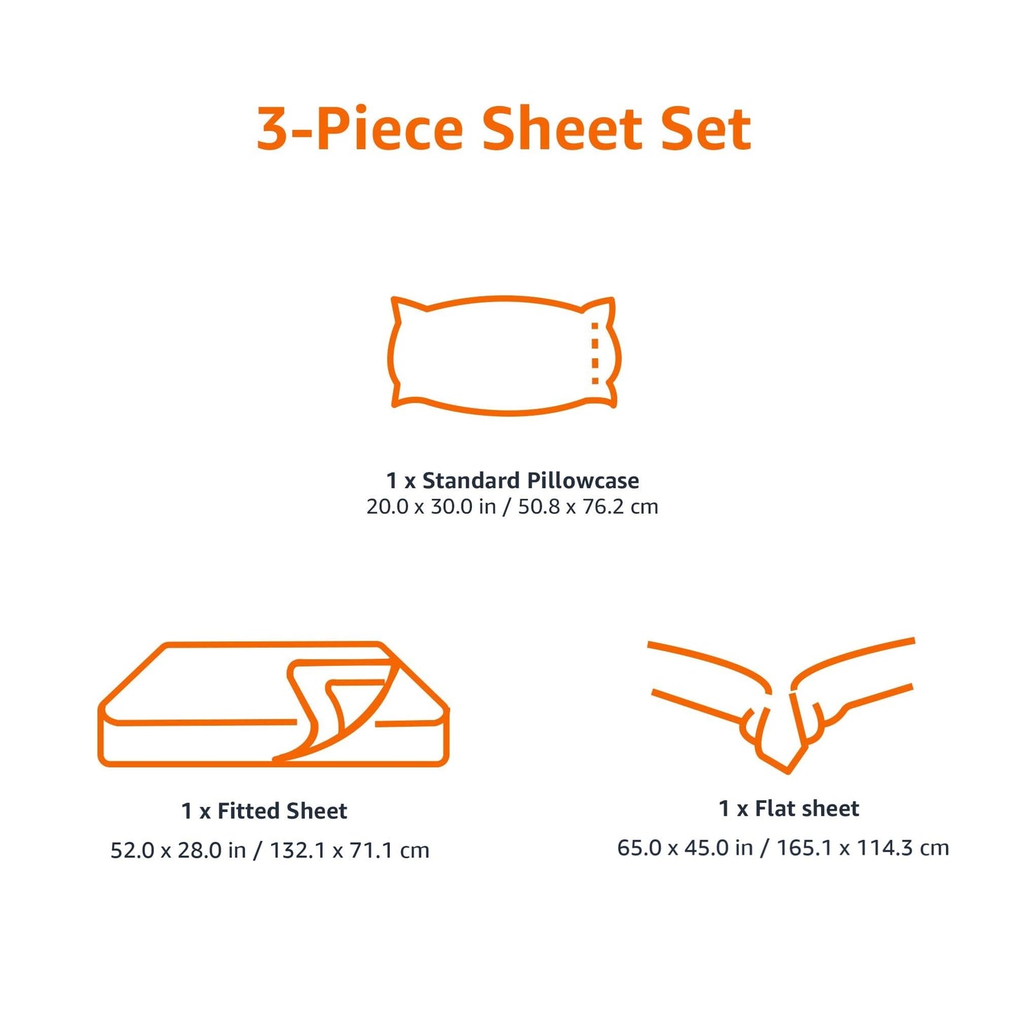 Amazon Basics 3 Piece Bed Sheets Set, 100% Cotton Jersey, Includes Super Soft, Flat And Fitted Sheets, Pillowcase, Toddler, Ligh
