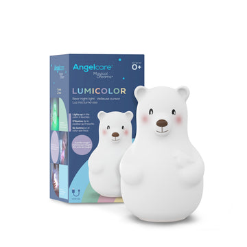 Angelcare Lumicolor Bear Baby Night Light, Color-Changing and Rechargeable Kids Night Light