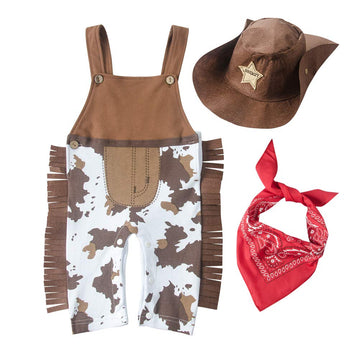 Lxkikmm Baby Toddler Boy Cowboy Outfit Rodeo Birthday Costume Woody 18-24 Months