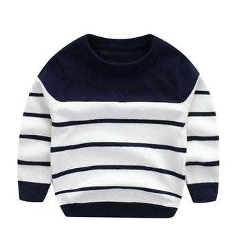 Peecabe Toddler Baby Cable Knit Sweater For Boys Long Sleeve Crewneck Striped Cotton Pullover Sweatshirt Fall Winter 1-5T (3T, N