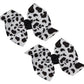 WEBB DIRECT2U Baby Girls 2 Pc Farm Girl Holstein Moo Cow 3 Hair Bows Alligator Clips (Black)