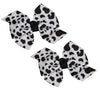 WEBB DIRECT2U Baby Girls 2 Pc Farm Girl Holstein Moo Cow 3 Hair Bows Alligator Clips (Black)