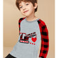 Valentine'S Day Shirt For Toddler Boy Girl Clothes Heart Crane Truck Outfits Buffalo Red Plaid Raglan Sleeve Kids Tee Tops 6T