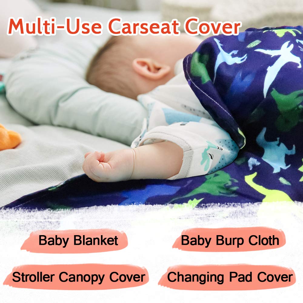 Tanofar Car Seat Cover Baby, Carseat Covers Baby Boy Girl, Peekaboo Opening Infant Car Seat Cover For Winter, Warm & Cozy, Blue